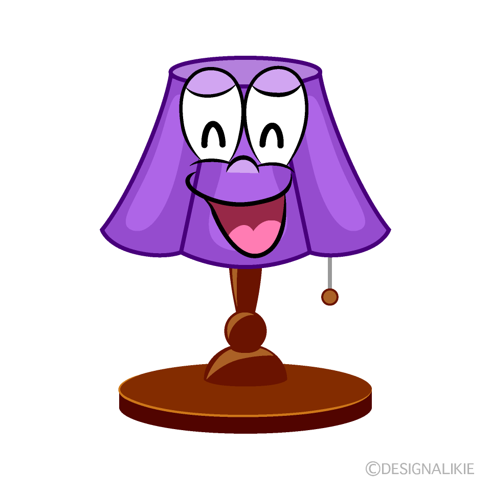 Smiling Lamp Cartoon Character Image