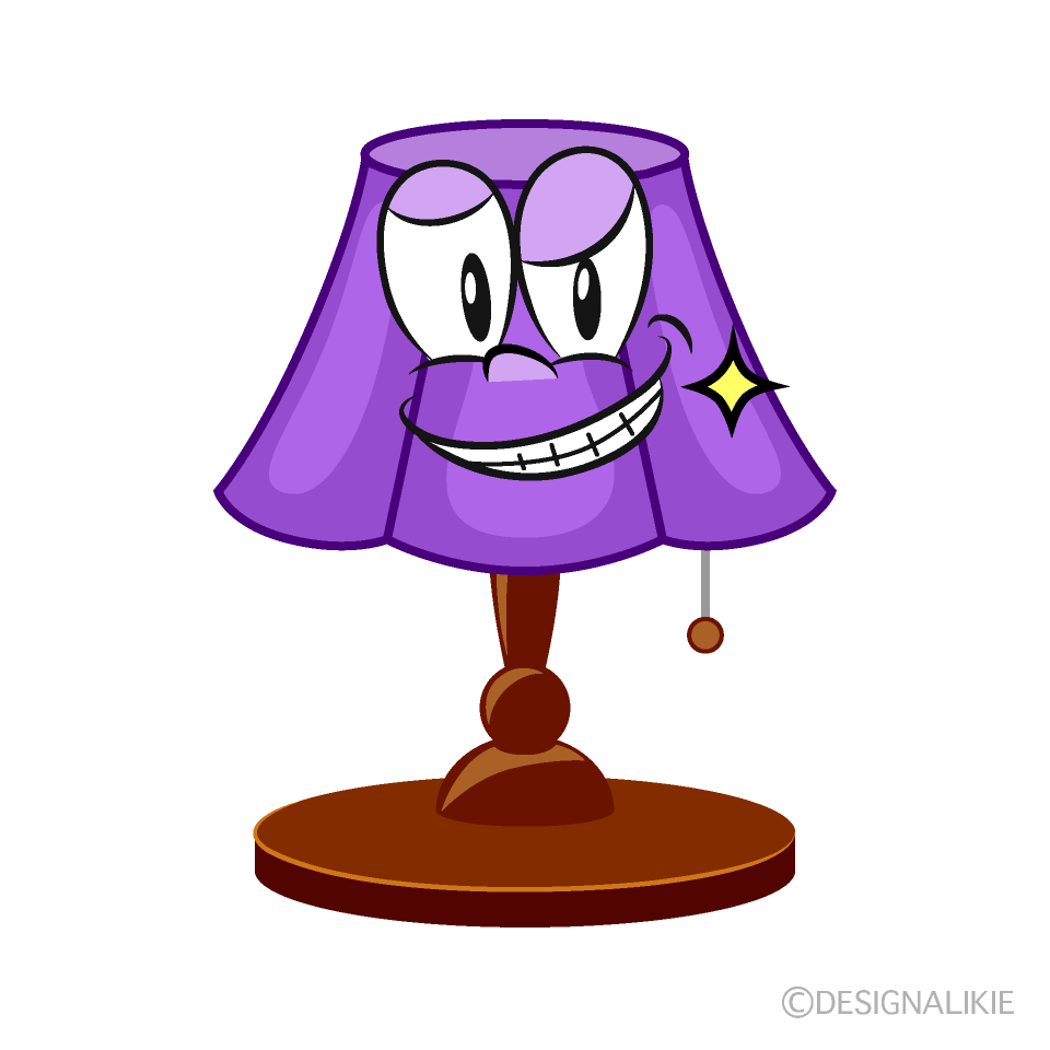 Grinning Lamp Cartoon Character Image