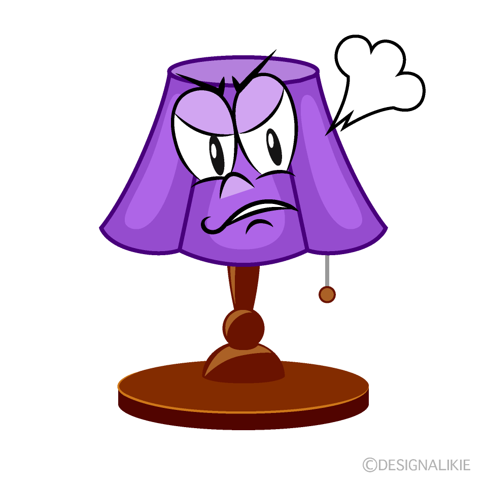 Angry Lamp Cartoon Character Image