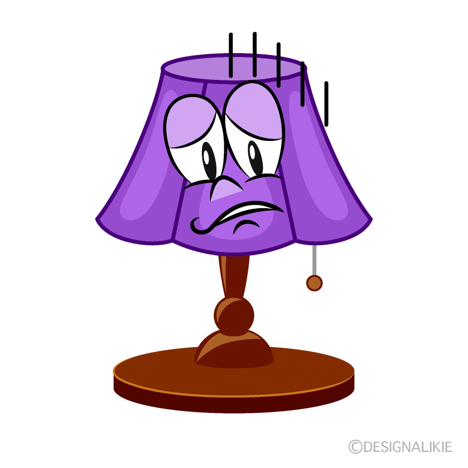 Depressed Lamp Cartoon Character Image