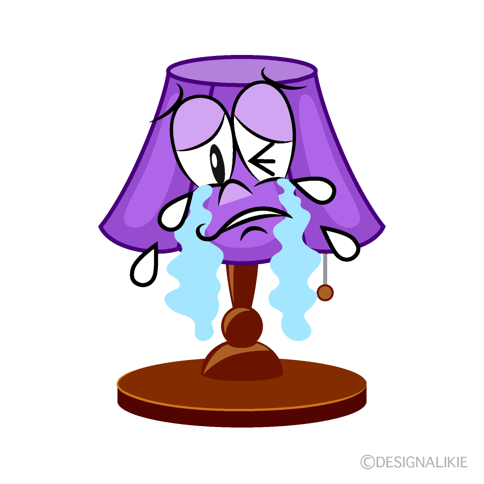 Crying Lamp Cartoon Character Image