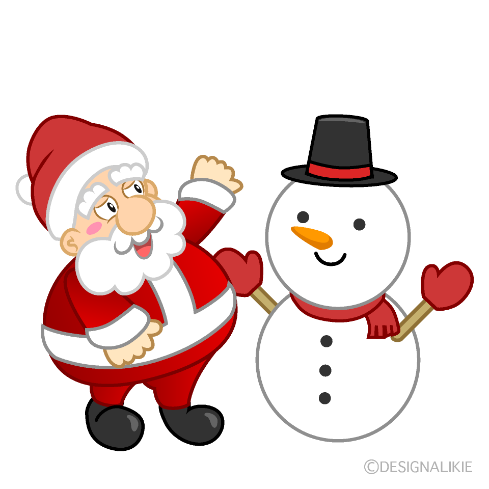 Free Santa and Snowman Cartoon Image｜Charatoon