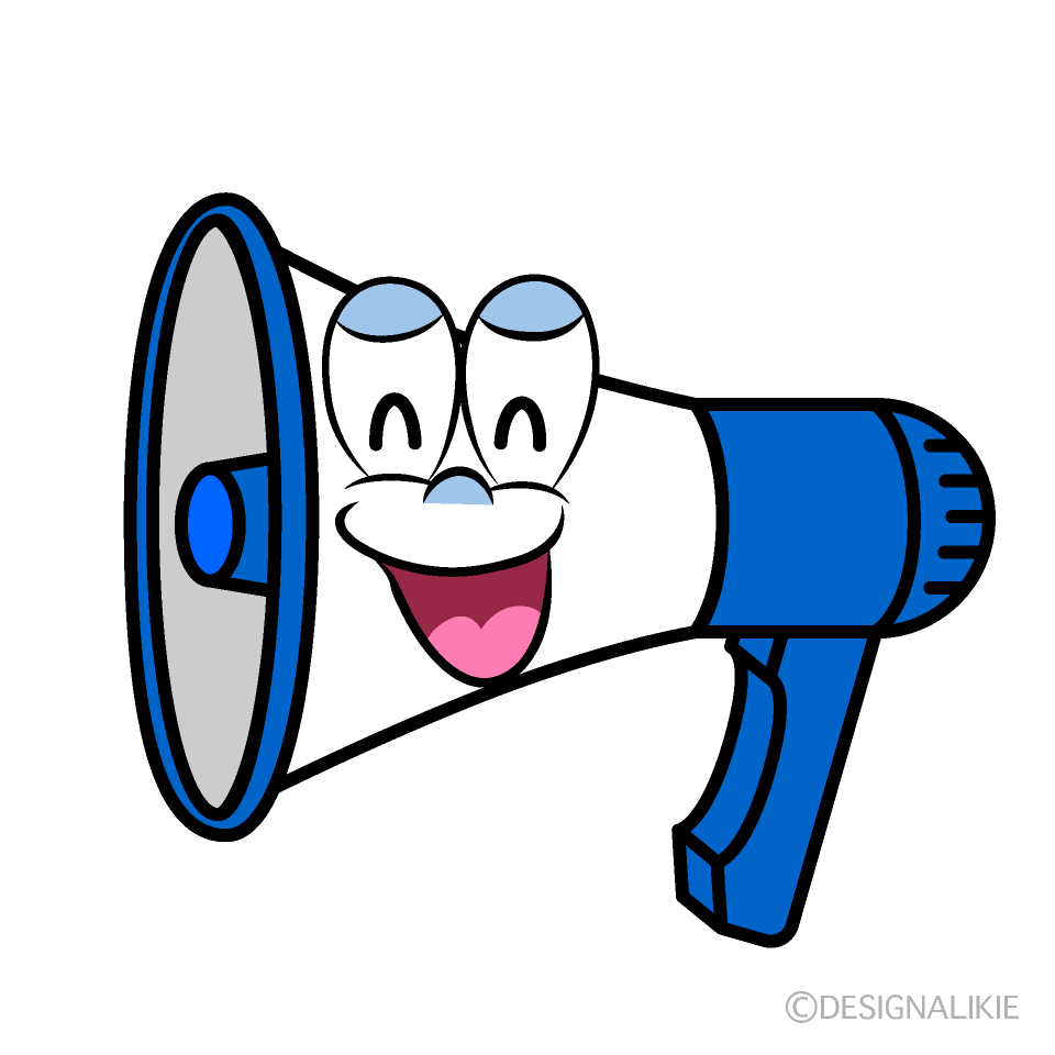 Smiling Megaphone Cartoon Character Image