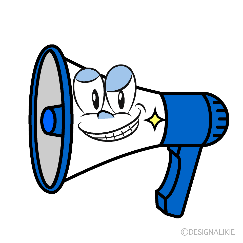 Grinning Megaphone Cartoon Character Image