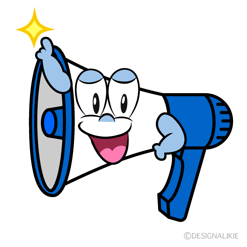 Posing Megaphone Cartoon Character Image