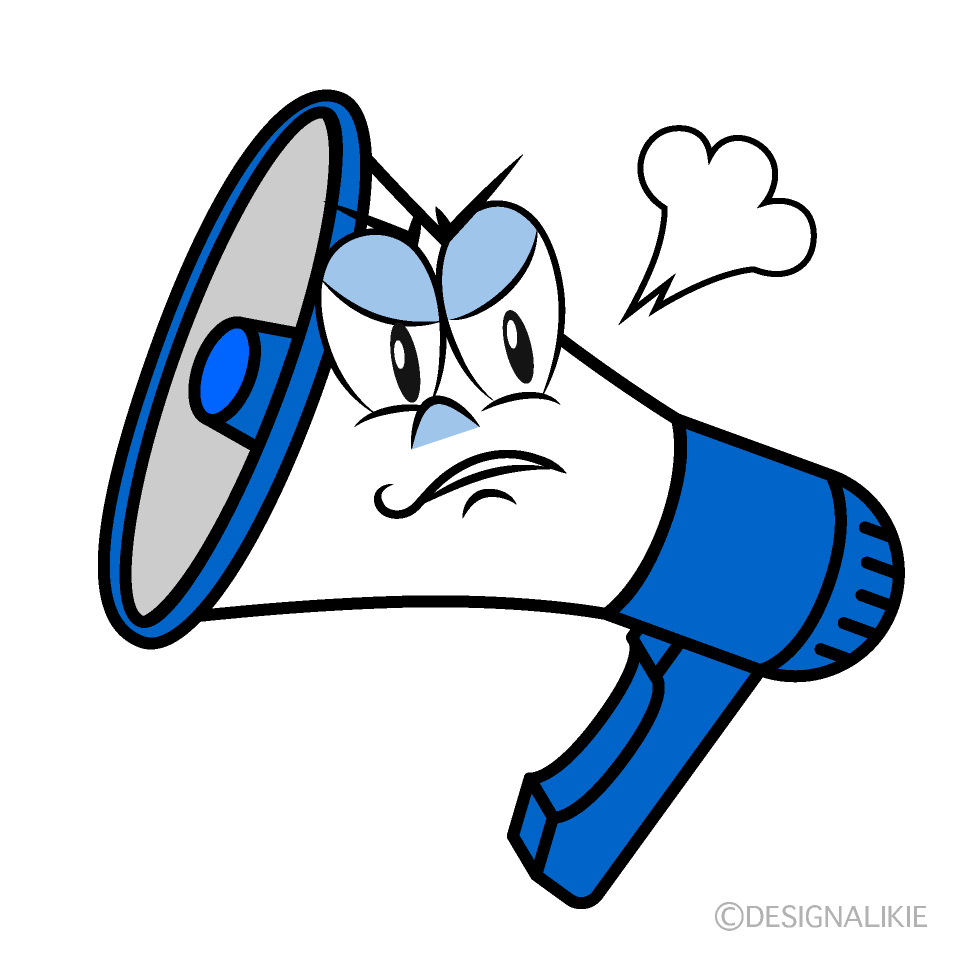 Angry Megaphone Cartoon Character Image