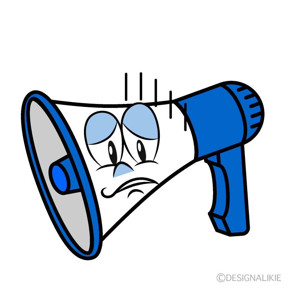 Depressed Megaphone Cartoon Character Image