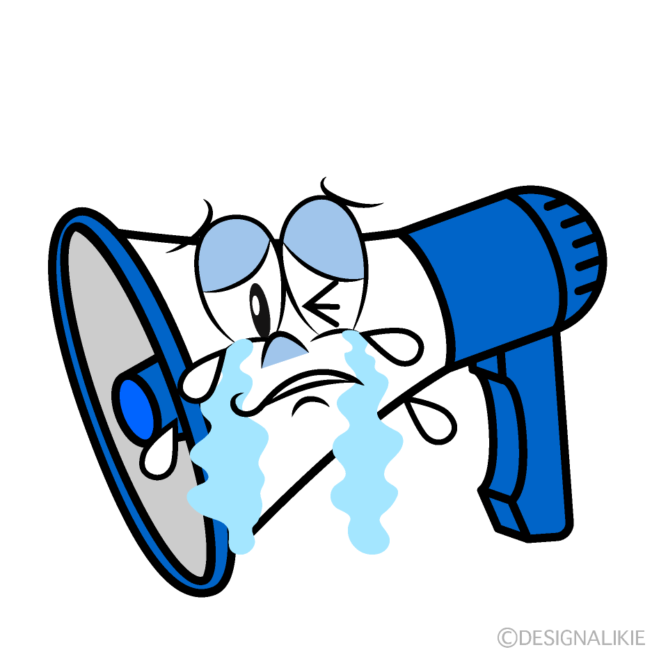 Crying Megaphone Cartoon Character Image