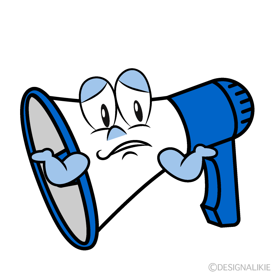 Troubled Megaphone Cartoon Character Image