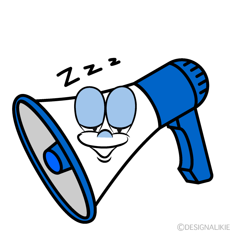 Sleeping Megaphone Cartoon Character Image