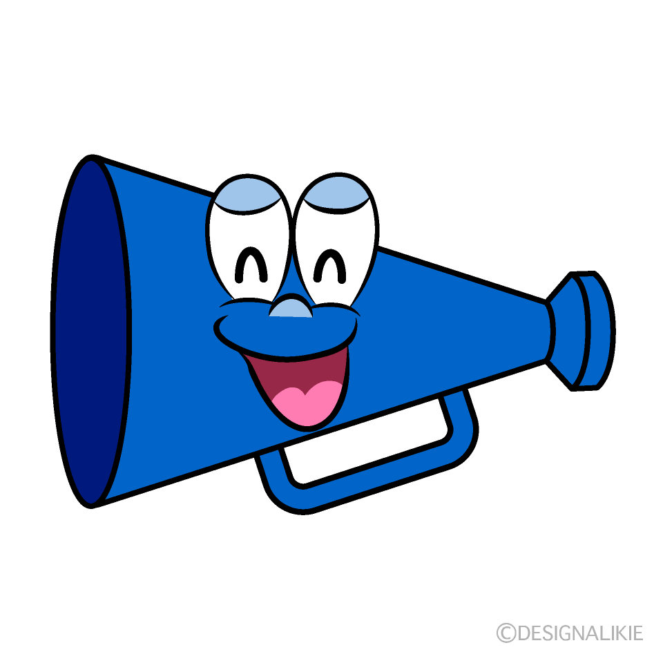 Smiling Megaphone Cartoon Character Image