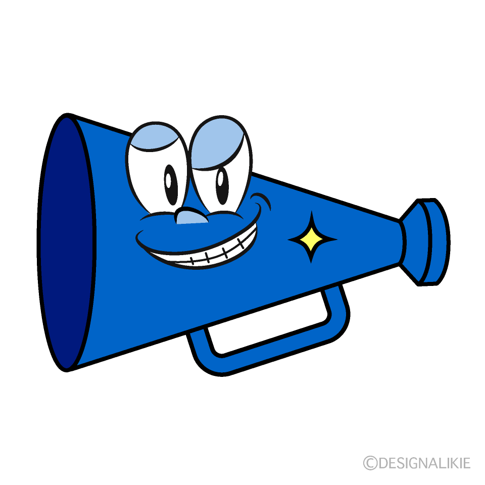 Grinning Megaphone Cartoon Character Image