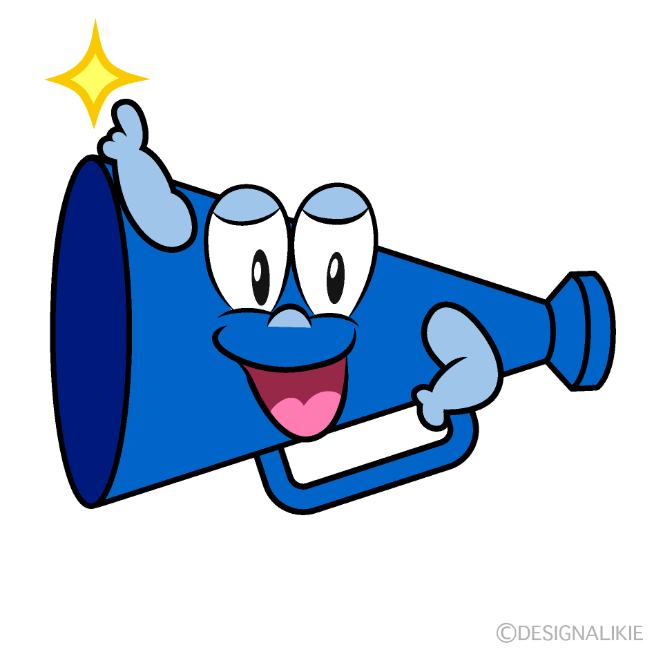 Posing Megaphone Cartoon Character Image