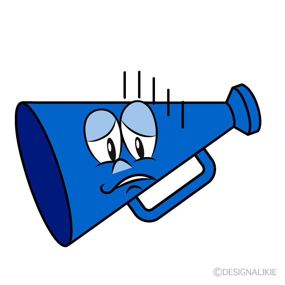 Depressed Megaphone Cartoon Character Image