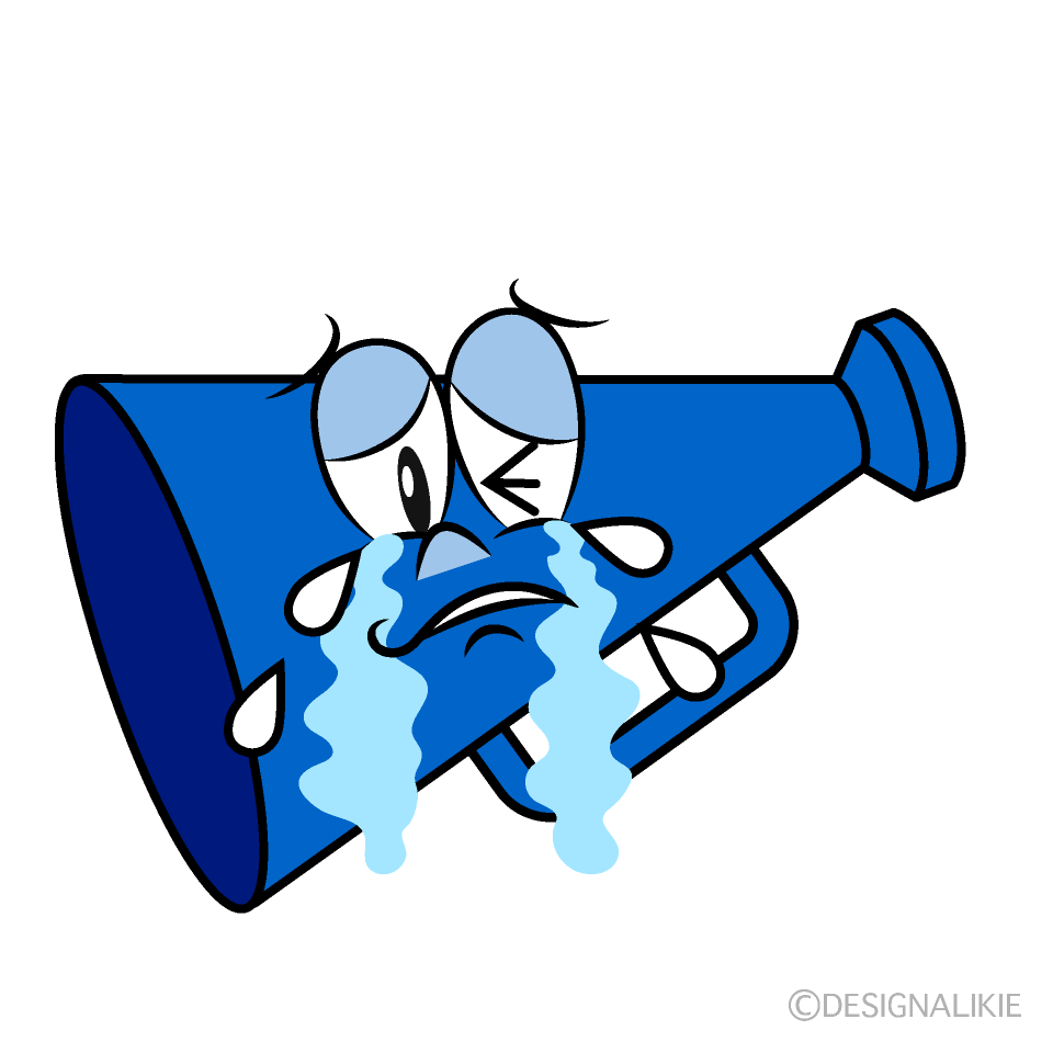 Crying Megaphone Cartoon Character Image