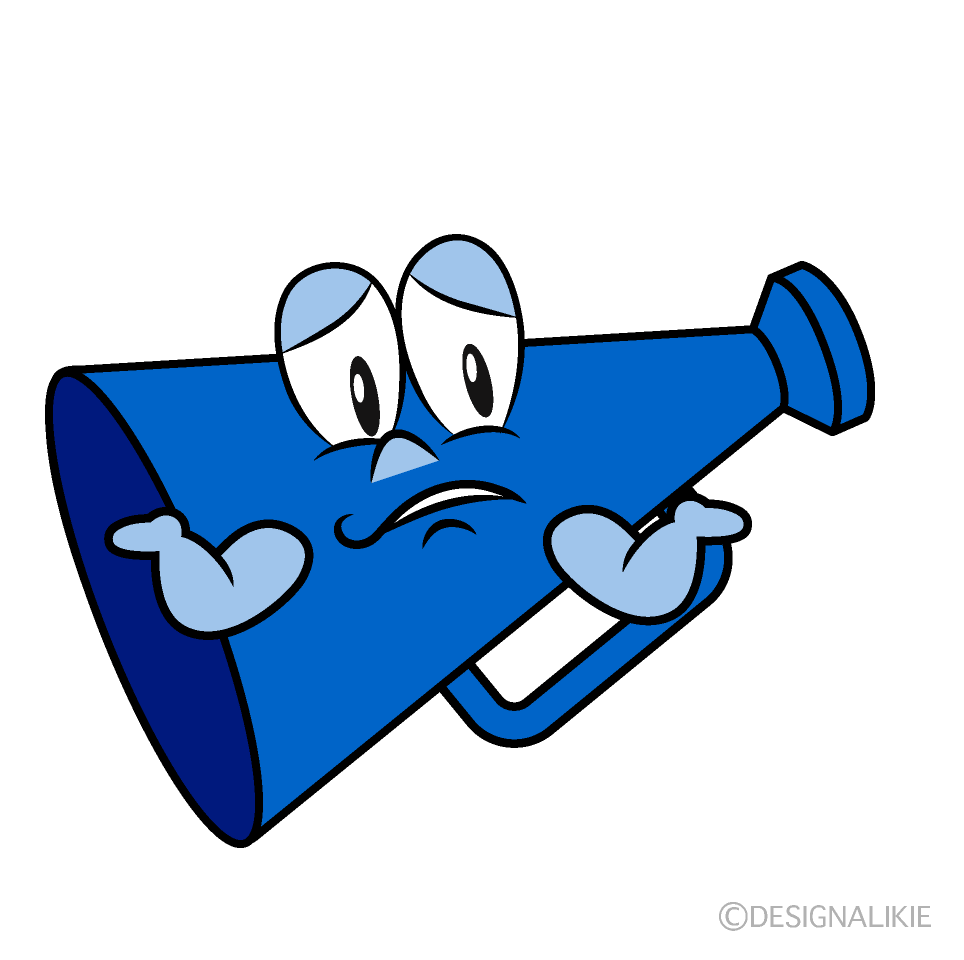 Troubled Megaphone Cartoon Character Image