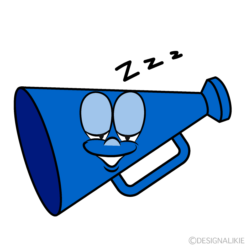 Sleeping Megaphone Cartoon Character Image