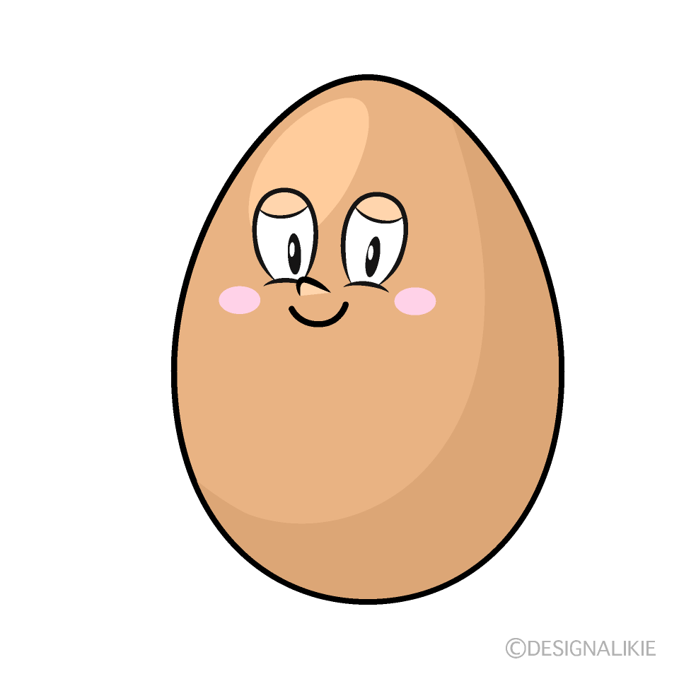 Organic Egg Cartoon Character Image