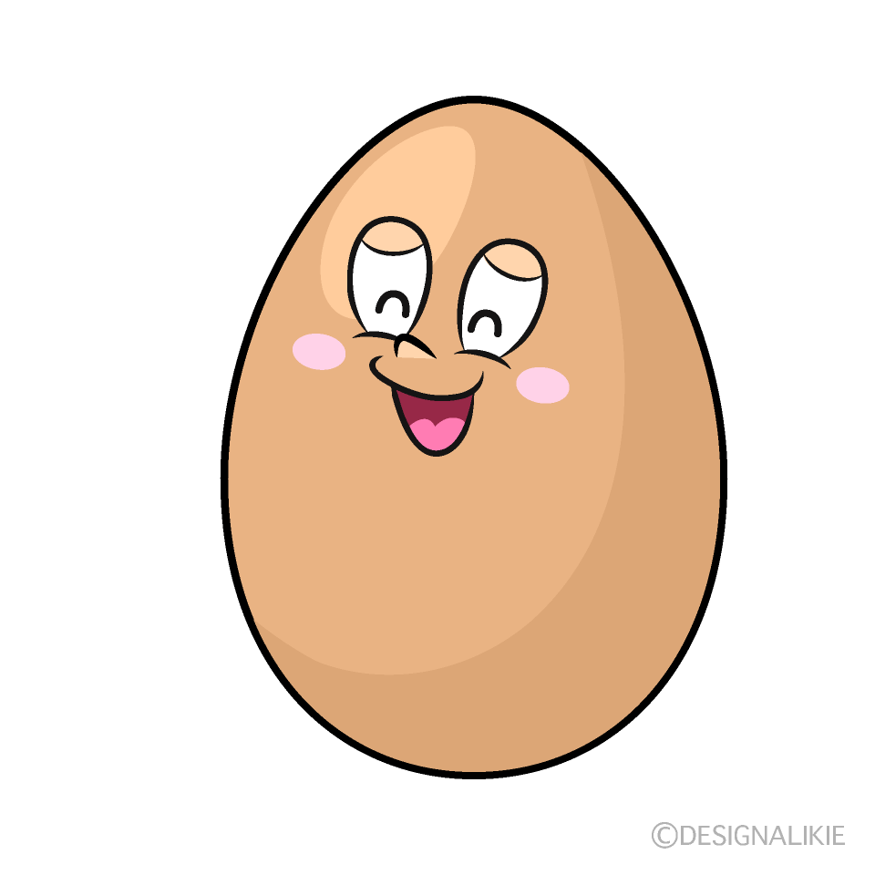 Smiling Organic Egg Cartoon Character Image