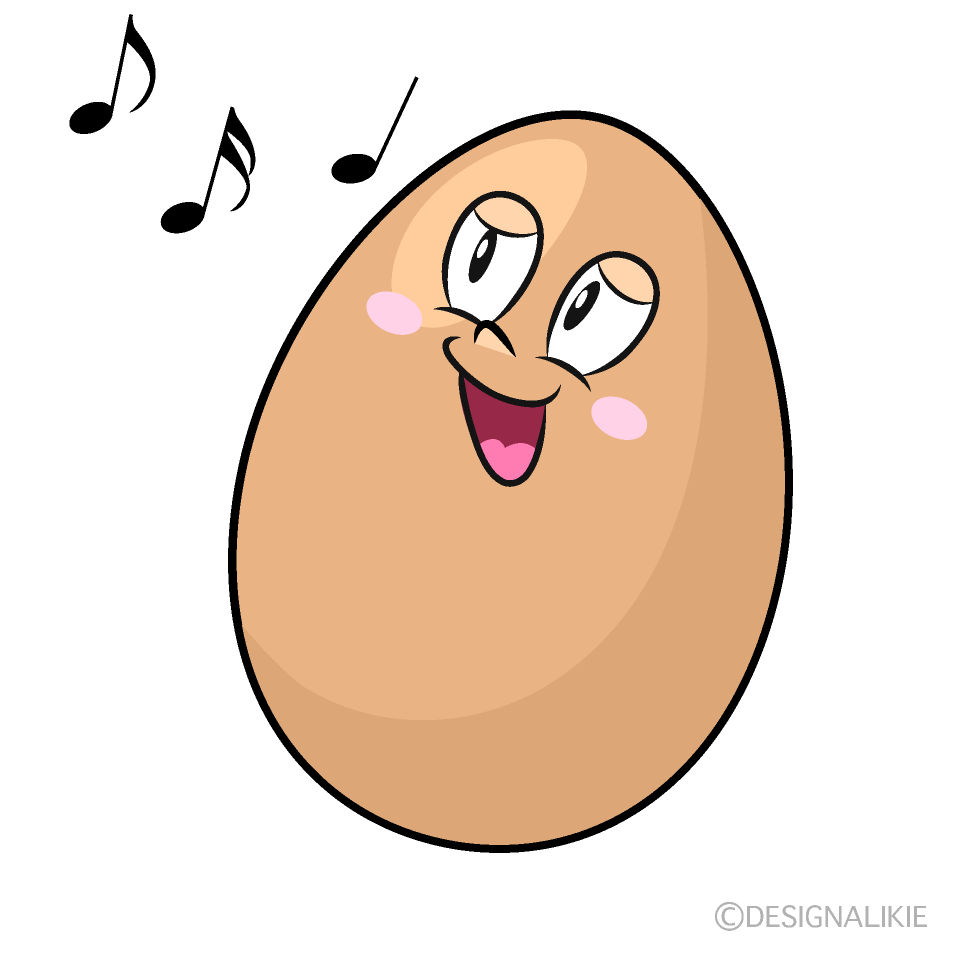 Singing Organic Egg Cartoon Character Image