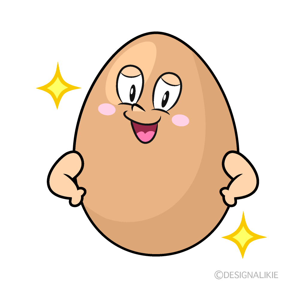 Glitter Organic Egg Cartoon Character Image