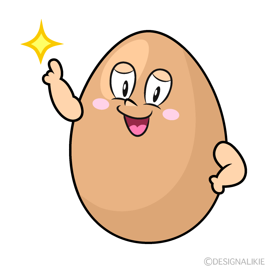 Posing Organic Egg Cartoon Character Image