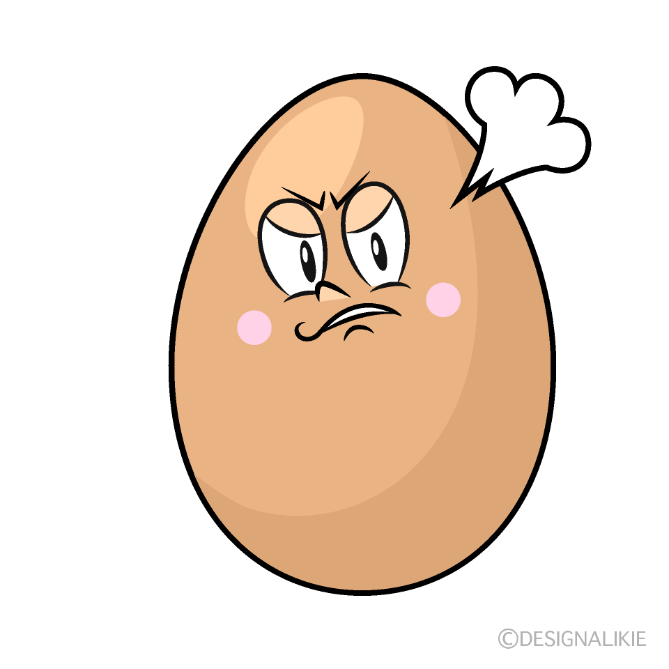 Angry Organic Egg Cartoon Character Image