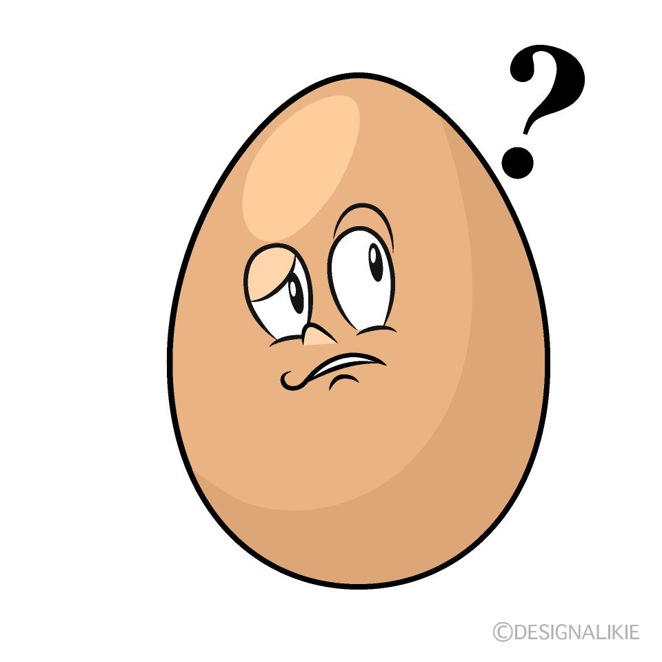 Thinking Organic Egg Cartoon Character Image