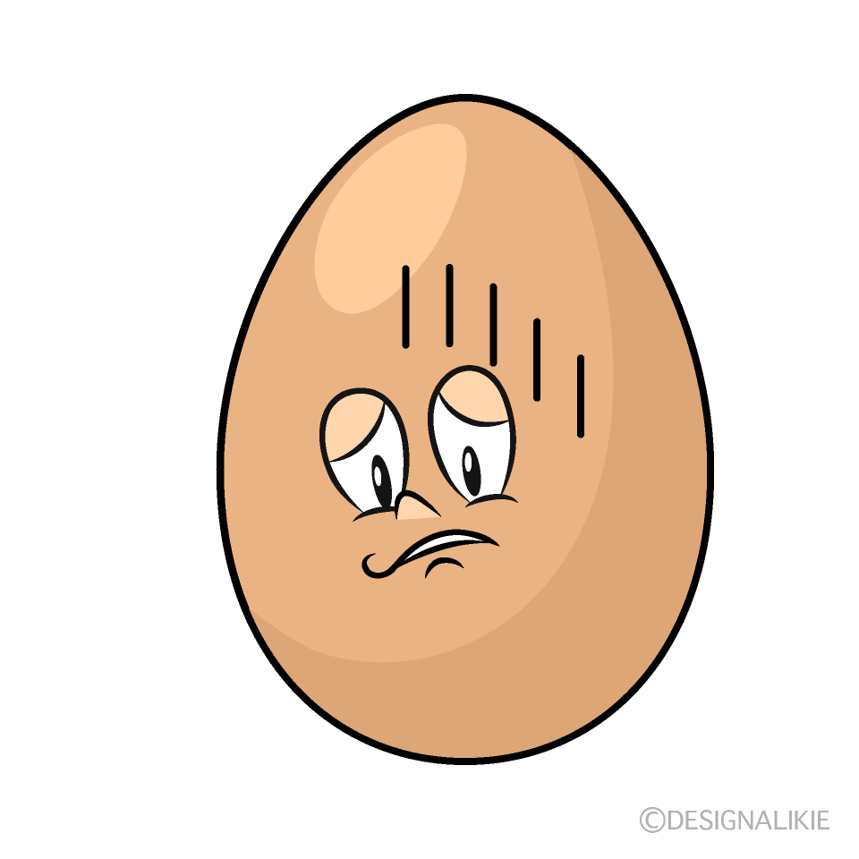 Depressed Organic Egg Cartoon Character Image