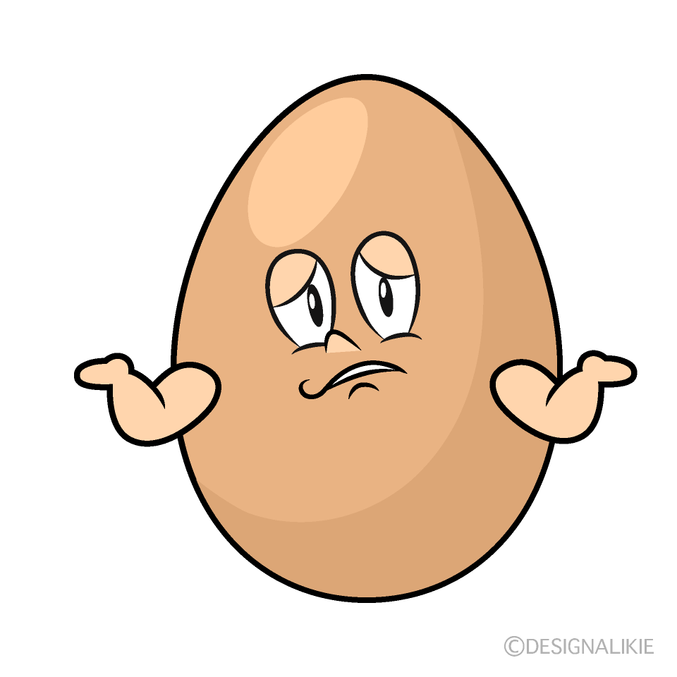 Troubled Organic Egg Cartoon Character Image