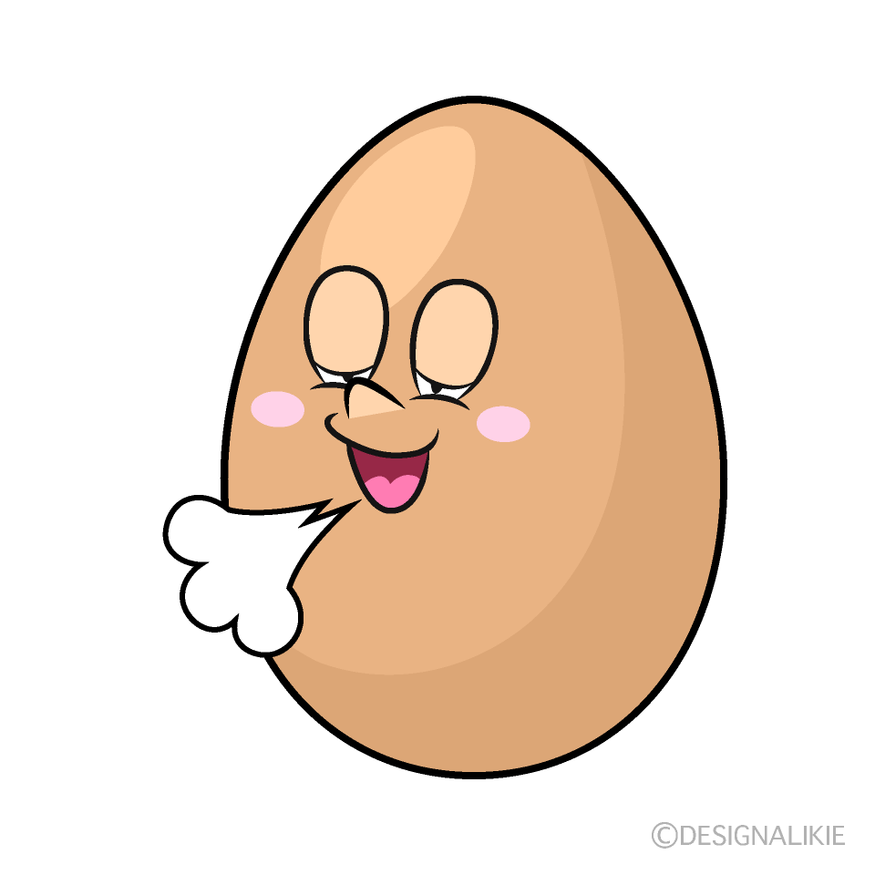 Relaxing Organic Egg Cartoon Character Image