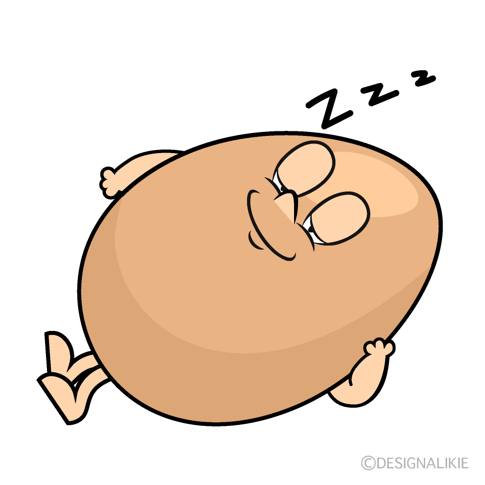 Sleeping Organic Egg Cartoon Character Image