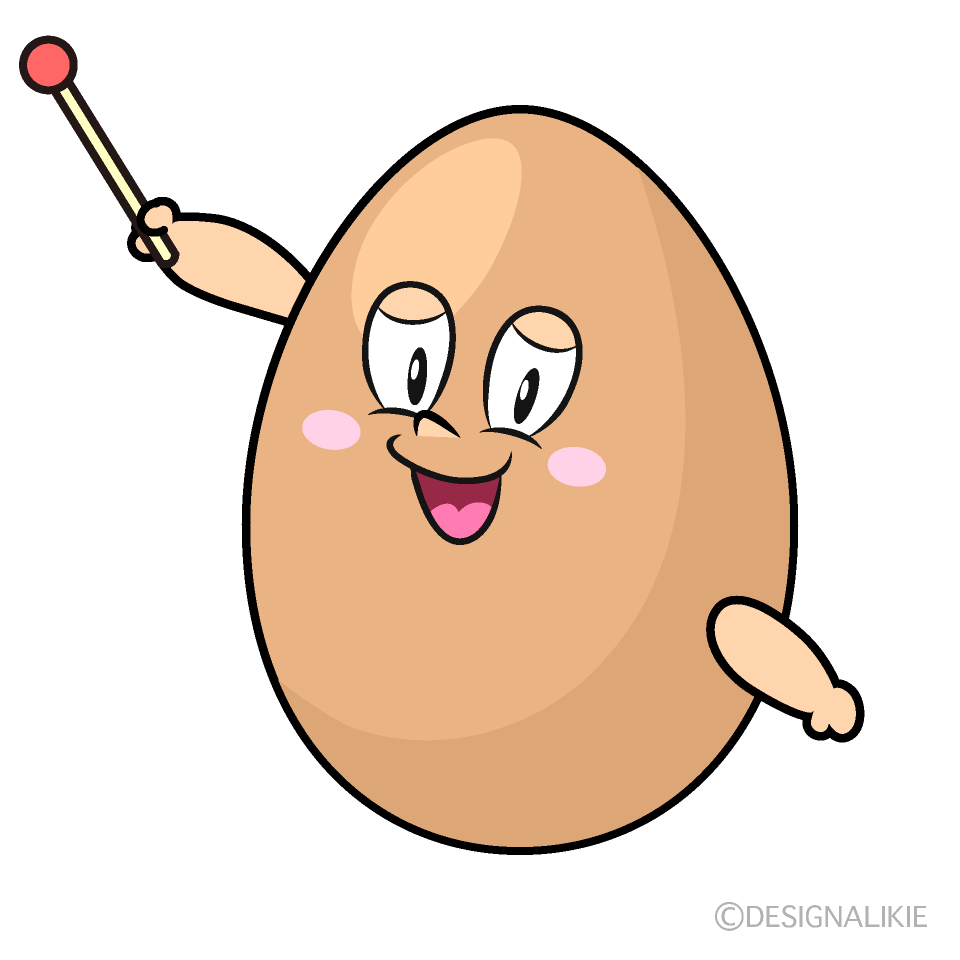 Speaking Organic Egg Cartoon Character Image