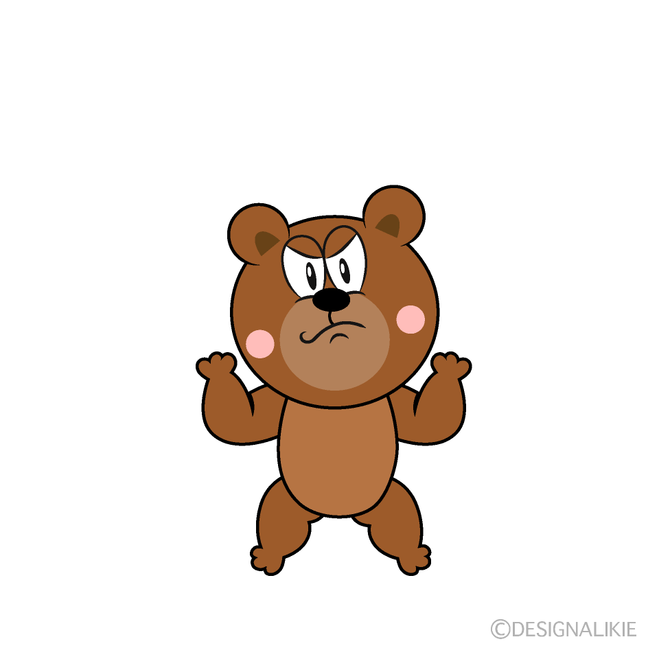 angry brown bear cartoon