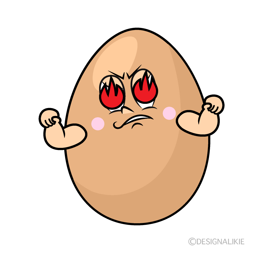 Enthusiasm Organic Egg Cartoon Character Image