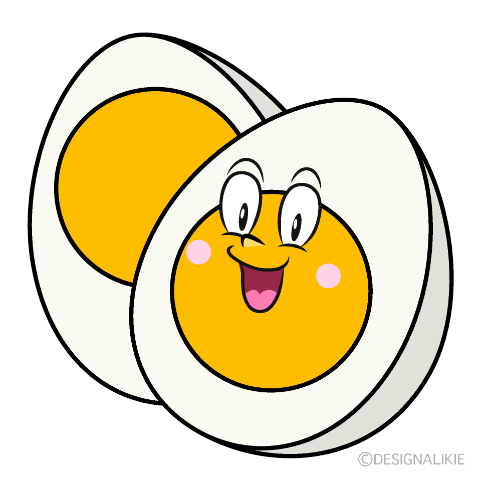 Surprising Boiled Egg Cartoon Character Image