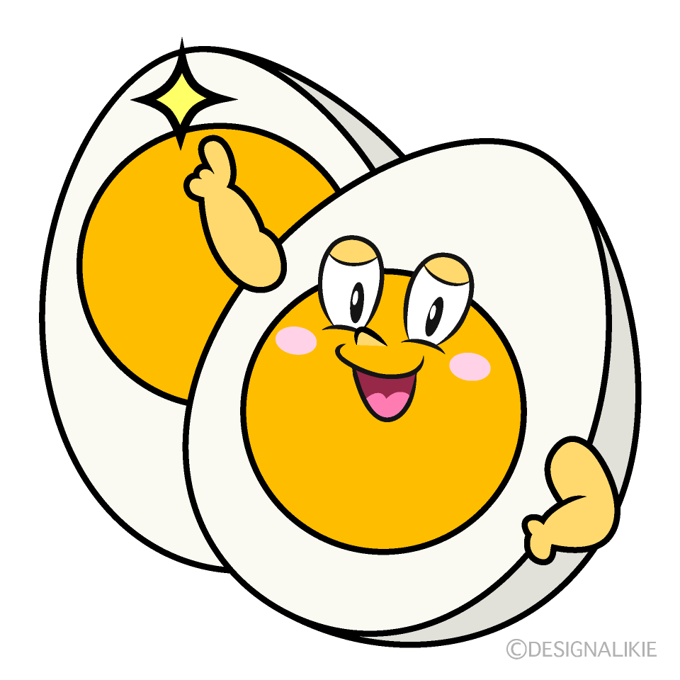 Posing Boiled Egg Cartoon Character Image