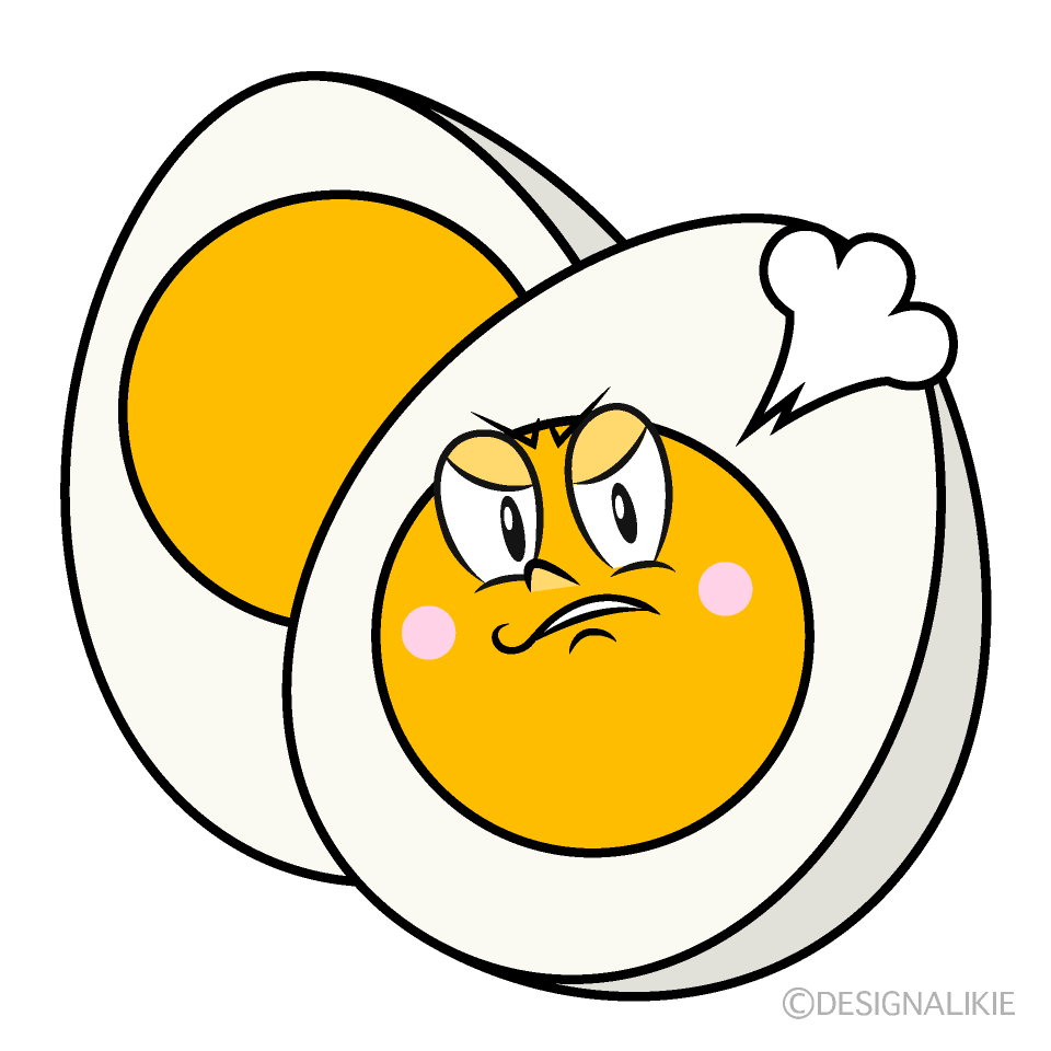 Angry Boiled Egg Cartoon Character Image