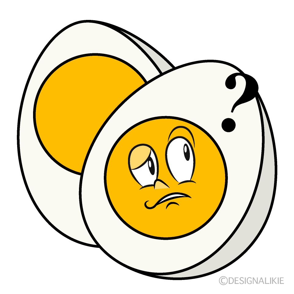 Thinking Boiled Egg Cartoon Character Image