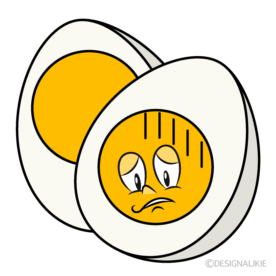 Depressed Boiled Egg Cartoon Character Image