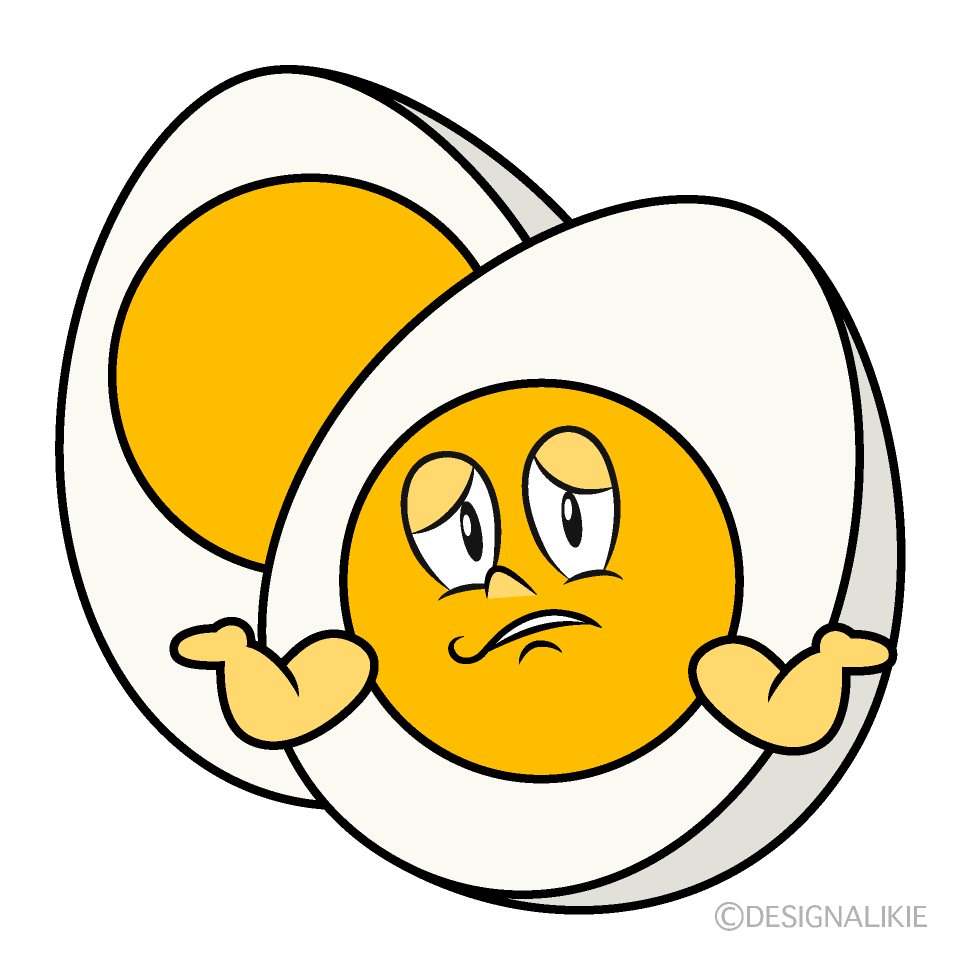 Troubled Boiled Egg Cartoon Character Image