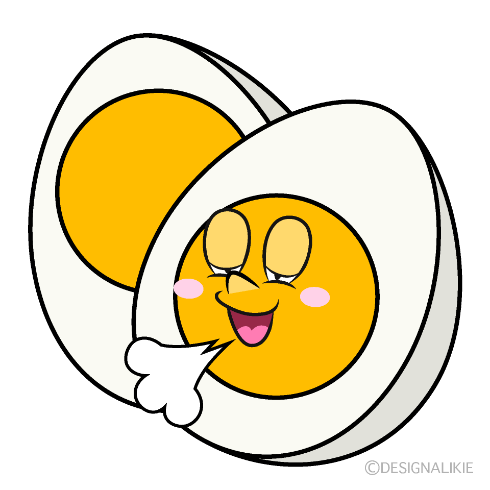 Relaxing Boiled Egg Cartoon Character Image