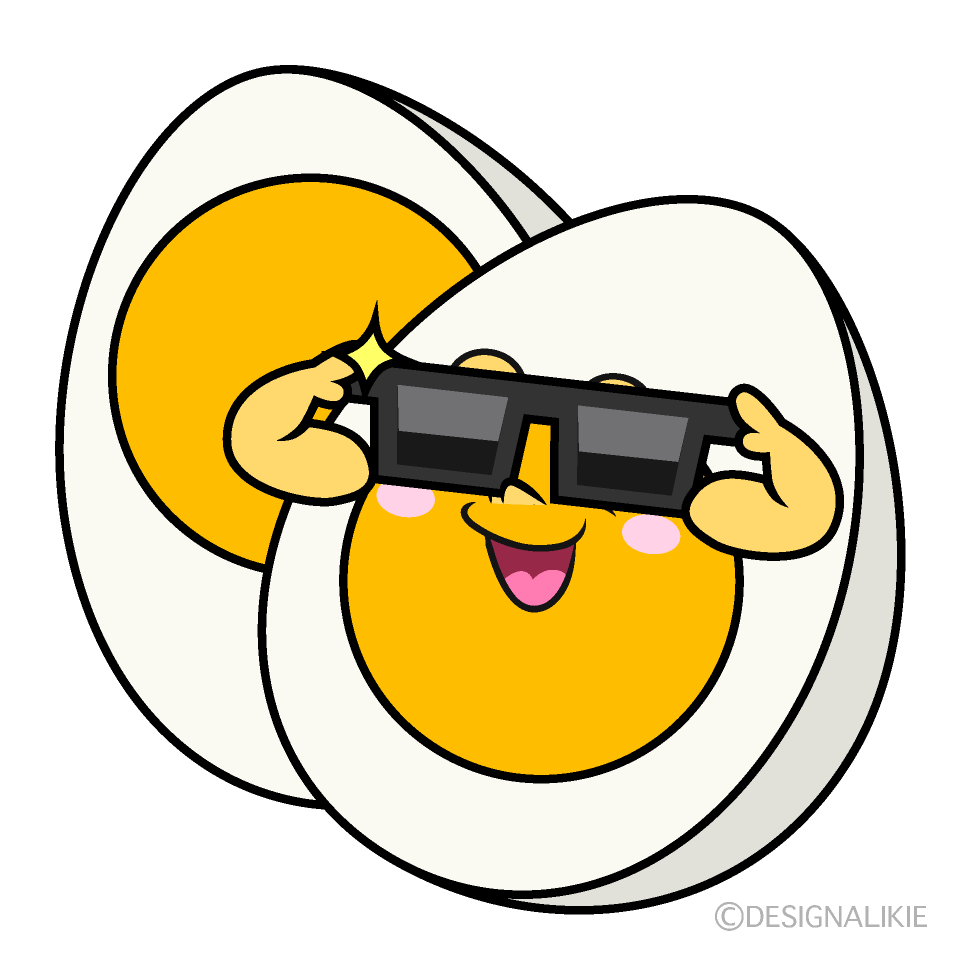 Cool Boiled Egg Cartoon Character Image