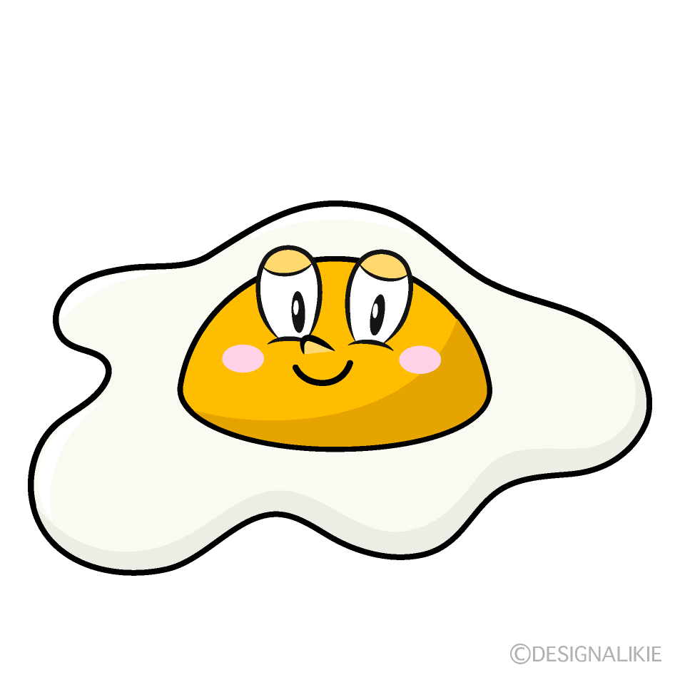 Fried Egg Cartoon Character Image