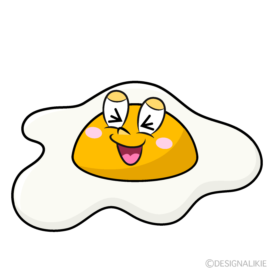 Laughing Fried Egg Cartoon Character Image