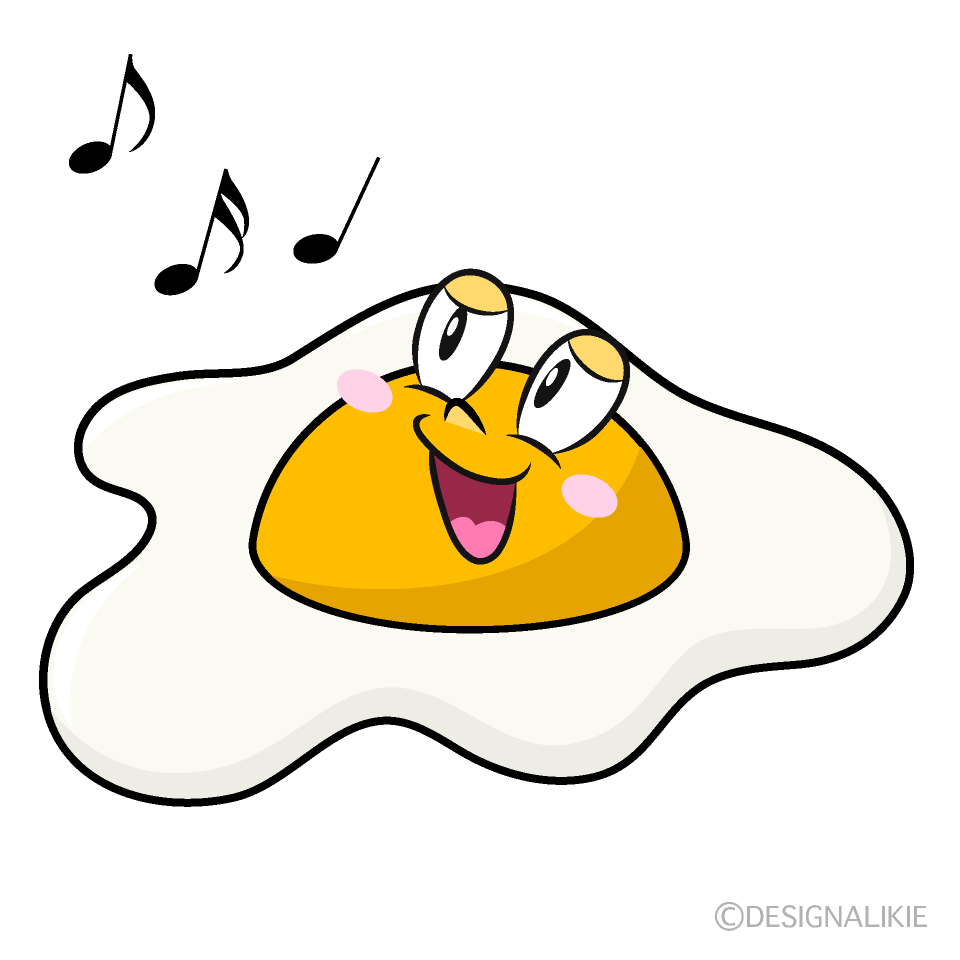 Singing Fried Egg Cartoon Character Image