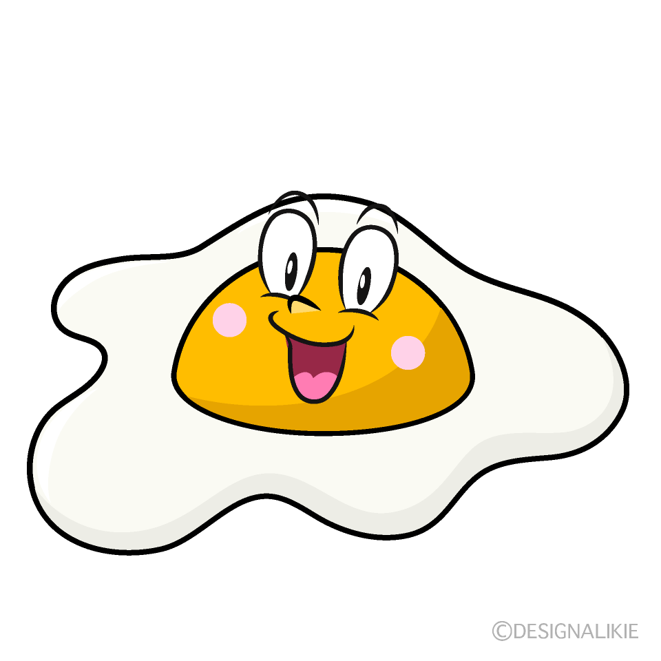 Surprising Fried Egg Cartoon Character Image