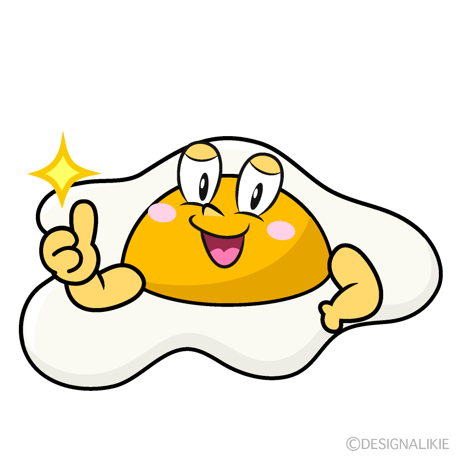 Thumbs up Fried Egg Cartoon Character Image