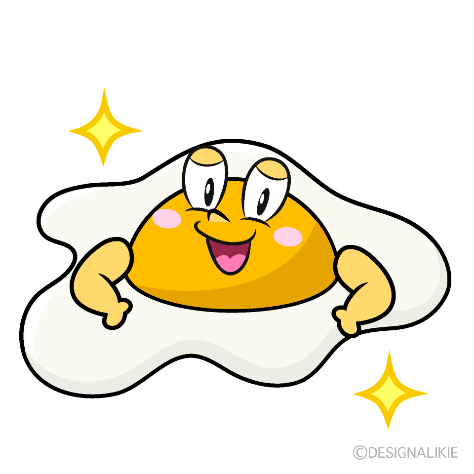 Glitter Fried Egg Cartoon Character Image