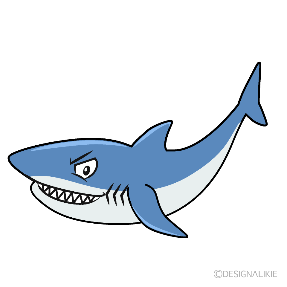 scary shark cartoon